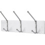 Safco 3-Hook Contemporary Steel Coat Hooks - 3 Hooks - 10 lb (4.54 kg) Capacity - 7" Height x 18" Width - for Garment - Steel