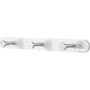 Safco Nail Head Wall Coat Rack, Three Hooks, Metal, 18w x 2.75d x 2h, Satin