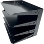 Huron Horizontal Slots Desk Organizer - 4 Compartment(s) - Horizontal - 9" Height x 12" Width x 8.66" Depth - Durable - Black