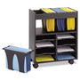 Safco Go Cart Mobile File, Engineered Wood, 8 Shelves, 4 Bins, 14.5" x 21.5" x 26.25", Black