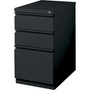 Lorell 23" Box/Box/File Mobile File Cabinet with Full-Width Pull - 15" Width x 22.9" Depth x 27.7" Height - Letter - Vertical - Security Lock, Recessed Handle, Ball-bearing Suspension - Black