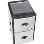 Storex Mobile Filing Cabinet with Metal Siding and Top-Drawer Organizer Tray, 2 Letter File Drawers, Silver/Black, 19" x 15" x 23" (STX61352U01C) View Product Image