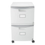 Storex Two-Drawer Mobile Filing Cabinet, 2 Legal/Letter-Size File Drawers, Gray, 14.75" x 18.25" x 26" (STX61310B01C) View Product Image