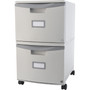 Storex Two-Drawer Mobile Filing Cabinet, 2 Legal/Letter-Size File Drawers, Gray, 14.75" x 18.25" x 26"