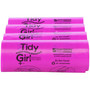 Tidy Girl Feminine Hygiene Sanitary Disposal Bags, 4" x 4" x 10", Pink/Black, 150 Bags/Roll, 4 Rolls/Carton