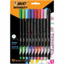 BIC Intensity Porous Point Pen - 0.4 mm Fine Pen Point - Assorted Ink - Water Based - Metal Tip