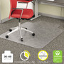 deflecto EconoMat Occasional Use Chair Mat, Low Pile Carpet, Flat, 36 x 48, Lipped, Clear