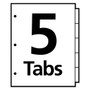 Avery Write and Erase Big Tab Paper Dividers, 5-Tab, 11 x 8.5, White, Assorted Tabs, 1 Set