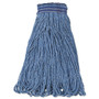 Rubbermaid Commercial Universal Headband Mop Head, Cotton/Synthetic, 24oz, Blue, 12/Carton