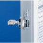 Durable Locking Key Cabinet, 72-Key, Brushed Aluminum, Silver, 11.75 x 4.63 x 15.75 DBL195523