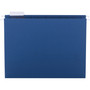 Smead Colored Hanging File Folders with 1/5 Cut Tabs, Letter Size, 1/5-Cut Tabs, Navy, 25/Box