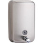 Genuine Joe Liquid/Lotion Soap Dispenser - Manual - 31.50 fl oz Capacity - Corrosion Resistant, Wall Mountable, Rust Proof - Stainless Steel - (GJO02201)