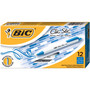 BIC Clic Stic Ballpoint Pen, Retractable, Medium 1 mm, Blue Ink, White Barrel, Dozen