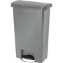 Rubbermaid Commercial Slim Jim 13G Front Step Container - Step-on Opening - 13.21 gal Capacity - Durable, Damage Resistant, Smooth, Easy to Clean, Contoured Edge - Plastic, Resin - Gray