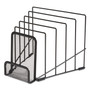 TRU RED Metal Incline Sorter with Wire Mesh Mobile Device Holder, 6 Sections, 7.48 x 8.77 x 7.55, Matte Black