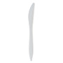 Berkley Square Individually Wrapped Mediumweight Cutlery, Knife, Plastic, White, 1,000/Carton