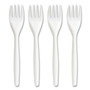 Perk Mediumweight Plastic Cutlery, Fork, White, 300/Pack View Product Image