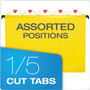 Pendaflex SureHook Hanging Folders, Letter Size, 1/5-Cut Tabs, Yellow, 20/Box