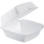 Dart Hinged Lid 6" Foam Container - Disposable - White - Polystyrene Body - Foam Lid - 125/Bag - 4 / Carton - (DCC60HT1)