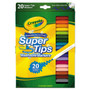 Crayola Washable Super Tips Markers, Fine/Broad Bullet Tips, Assorted Colors, 20/Set