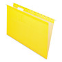 Pendaflex Colored Reinforced Hanging Folders, Legal Size, 1/5-Cut Tabs, Yellow, 25/Box
