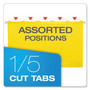 Pendaflex Colored Reinforced Hanging Folders, Legal Size, 1/5-Cut Tabs, Yellow, 25/Box