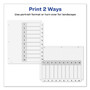 Avery Customizable TOC Ready Index Black and White Dividers, 10-Tab, 1 to 10, 11 x 8.5, 1 Set
