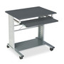 Mayline Mobile Workstation - Rectangle Top - 29.75" Height x 29.75" Width x 23.50" Depth - Assembly Required - Charcoal Black - Steel