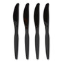 Perk Heavyweight Plastic Cutlery, Knives, Black, 100/Pack View Product Image