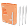 Perk Heavyweight Plastic Cutlery, Knives, White, 100/Pack View Product Image