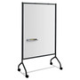 Safco Impromptu Magnetic Whiteboard Screens - White Surface - Black Steel Frame - Rectangle - Magnetic - Marker Tray, Casters