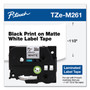 Brother P-Touch TZe Standard Adhesive Laminated Labeling Tape, 1.4" x 26.2 ft, Black on Matte White