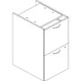 HON Mod Support Pedestal, Left or Right, 2 Legal/Letter-Size File Drawers, Slate Teak, 15" x 20" x 28"