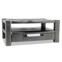 Kantek Two-Level Monitor Stand, 17" x 13.25" x 3.5" to 7", Black, Supports 50 lbs