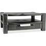 Kantek 2-Level Height-Adjustable Monitor Stand with Organizing Drawer - CRT Display Type Supported - 3.50" Height x 13.25" Width - Plastic