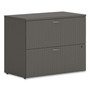 HON Mod Lateral File, 2 Legal/Letter-Size File Drawers, Slate Teak, 36" x 20" x 29" (HONLLF3620L2LS1) View Product Image