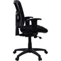 Lorell Ergomesh Managerial Mesh Mid-back Chair - Black Seat Color - Fabric Seat Material - Black Back Color - Black Frame Color - 5-star Base