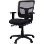 Lorell Ergomesh Managerial Mesh Mid-back Chair - Black Seat Color - Fabric Seat Material - Black Back Color - Black Frame Color - 5-star Base