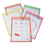 C-Line Reusable Dry Erase Pockets, 9 x 12, Assorted Neon Colors, 10/Pack (CLI40810) View Product Image