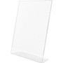 Lorell L-base Slanted Sign Holder Stand - Support 8.50" x 11" Media - Acrylic - Clear