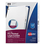 Avery Preprinted Legal Exhibit Side Tab Index Dividers, Avery Style, 25-Tab, 1 to 25, 11 x 8.5, White, 1 Set