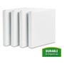 Avery Durable View Binder with DuraHinge and Slant Rings, 3 Rings, 1" Capacity, 11 x 8.5, White, 4/Pack