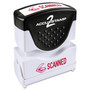 ACCUSTAMP2 Pre-Inked Shutter Stamp, Red, SCANNED, 1.63 x 0.5