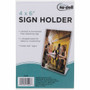 Golite nu-dell Freestanding Sign Holder - 4" Width x 6" Height - Rectangular Shape - Award, Certificate, Photo - Plastic - Clear