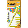BIC Brite Liner Highlighter, Fluorescent Yellow Ink, Chisel Tip, Yellow/Black Barrel, Dozen