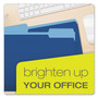 Pendaflex Colored File Folders, 1/3-Cut Tabs: Assorted, Letter Size, Navy Blue/Light Blue, 100/Box