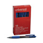 Universal Comfort Grip Gel Pen, Retractable, Medium 0.7 mm, Blue Ink, Clear/Blue Barrel, Dozen (UNV39913) View Product Image