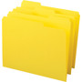 Smead Reinforced Top Tab Colored File Folders, 1/3-Cut Tabs: Assorted, Letter Size, 0.75" Expansion, Yellow, 100/Box