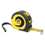 Boardwalk Easy Grip Tape Measure, 25 ft, Plastic Case, Black and Yellow, 1/16" Graduations (BWKTAPEM25) View Product Image