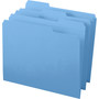 Smead Reinforced Top Tab Colored File Folders, 1/3-Cut Tabs: Assorted, Letter Size, 0.75" Expansion, Blue, 100/Box